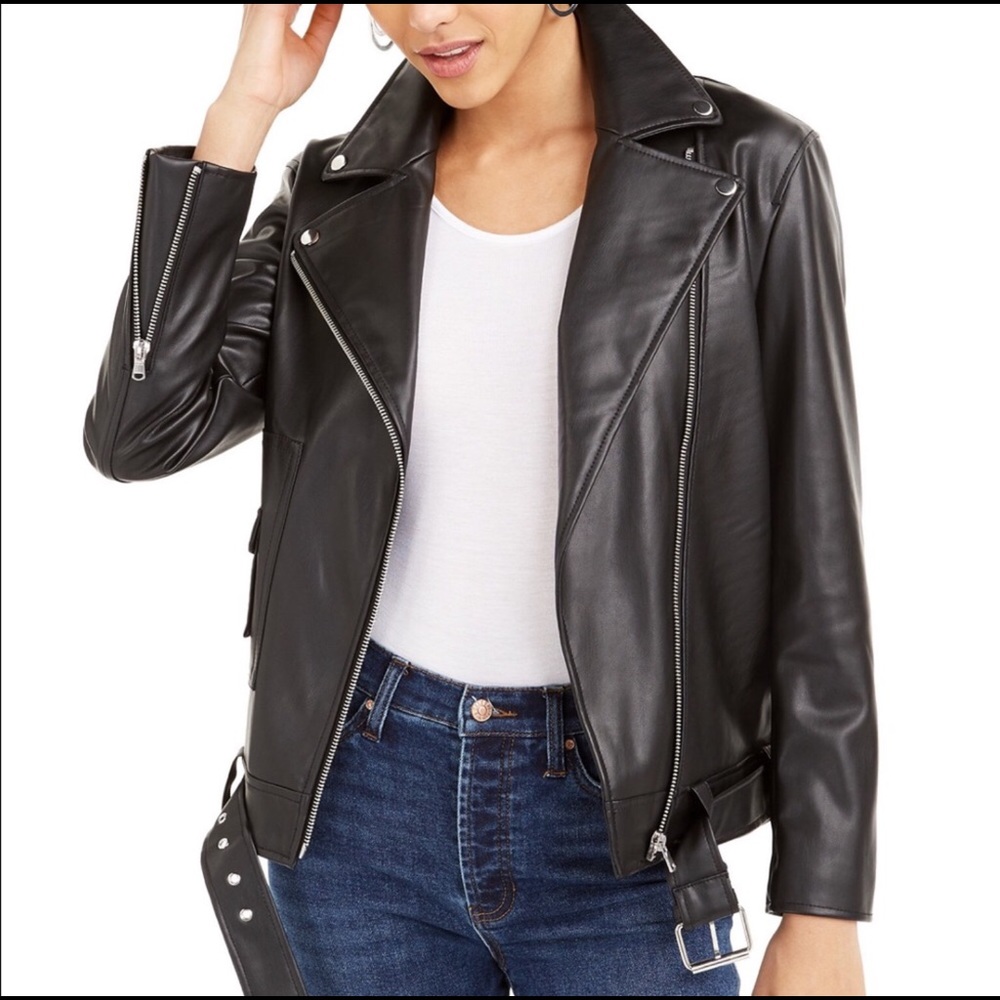 ❗️NWT❗️Bar III Deep Black Faux Leather Jacket